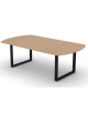 Tavolo riunione piano ovale in melaminico spessore mm 18 e gamba metallica ad anello chiuso - Colori a scelta - cm 220x120x73,5h