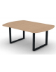 Tavolo riunione piano ovale in melaminico spessore mm 25 e gamba metallica ad anello chiuso - Colori a scelta - cm 180x120x74h