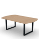 Tavolo riunione piano ovale in melaminico spessore mm 25 e gamba metallica ad anello chiuso - Colori a scelta - cm 200x120x74h