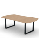 Tavolo riunione piano ovale in melaminico spessore mm 25 e gamba metallica ad anello chiuso - Colori a scelta - cm 220x120x74h