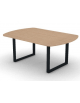 Tavolo riunione piano ovale in melaminico spessore mm 30 e gamba metallica ad anello chiuso - Colori a scelta - cm 180x120x74,5h