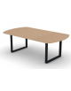 Tavolo riunione piano ovale in melaminico spessore mm 30 e gamba metallica ad anello chiuso - Colori a scelta - cm 220x120x74,5h