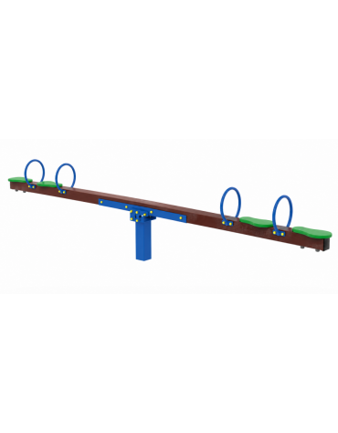 Bilico con seggiolini 4 posti con struttura in plastica riciclata - cm 406x30x77h