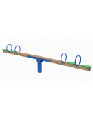 Bilico con seggiolini 4 posti con struttura in legno termotrattato - cm 406x30x77h