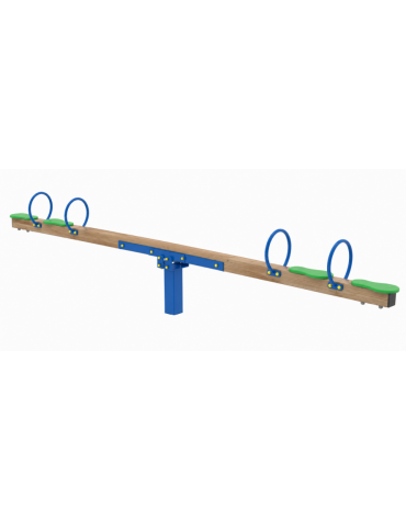 Bilico con seggiolini 4 posti con struttura in legno termotrattato - cm 406x30x77h