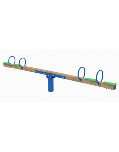 Bilico con seggiolini 4 posti con struttura in legno termotrattato - cm 406x30x77h