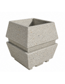 Fioriera forma quadra in cemento calcestruzzo per esterno - colore Grigio sabbiato - cm 98x98x104h - Conforme ai CAM