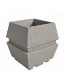 Fioriera forma quadra in cemento calcestruzzo per esterno - colore Bianco sabbiato - cm 98x98x104h - Conforme ai CAM