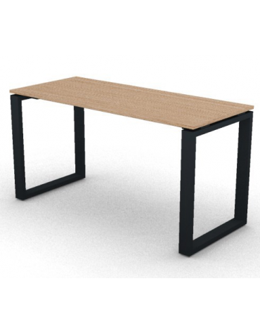 Scrivania operativa piano melaminico spessore mm 18 e gamba metallica ad anello chiuso  - Colori a scelta - cm 140x60x73,5h