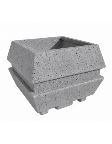 Fioriera forma quadra in cemento calcestruzzo per esterno - colore Grigio pietra - cm 98x98x75h  - Conforme ai CAM