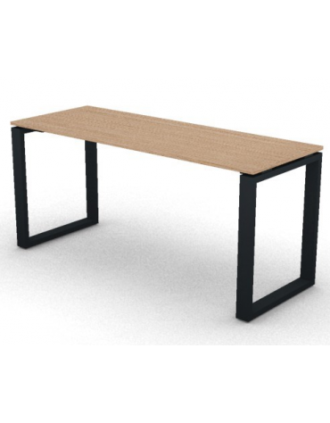 Scrivania operativa piano melaminico spessore mm 18 e gamba metallica ad anello chiuso  - Colori a scelta - cm 160x60x73,5h