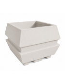 Fioriera forma quadra in cemento calcestruzzo per esterno - colore Bianco pietra - cm 98x98x75h - Conforme ai CAM