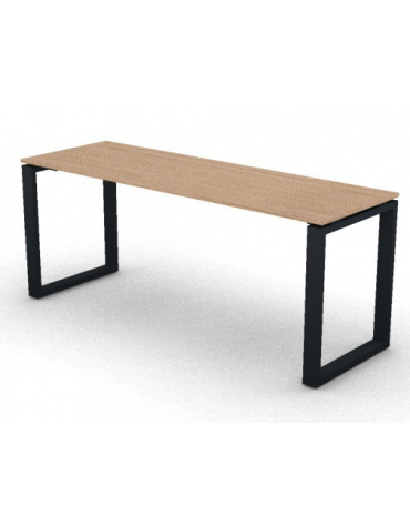 Scrivania operativa piano melaminico spessore mm 18 e gamba metallica ad anello chiuso  - Colori a scelta - cm 180x60x73,5h