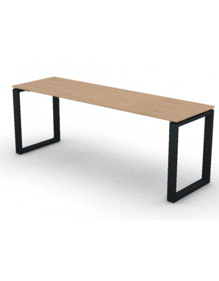 Scrivania operativa piano melaminico spessore mm 18 e gamba metallica ad anello chiuso  - Colori a scelta - cm 200x60x73,5h