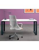 Scrivania operativa piano melaminico spessore mm 30 e gamba metallica ad anello chiuso  - Colori a scelta - cm 140x60x74,5h
