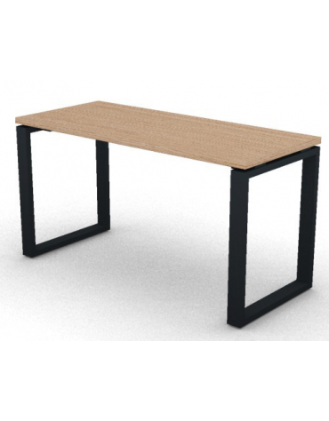 Scrivania operativa piano melaminico spessore mm 30 e gamba metallica ad anello chiuso  - Colori a scelta - cm 140x60x74,5h