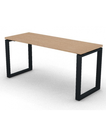 Scrivania operativa piano melaminico spessore mm 30 e gamba metallica ad anello chiuso  - Colori a scelta - cm 160x60x74,5h