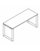 Scrivania operativa piano melaminico spessore mm 30 e gamba metallica ad anello chiuso  - Colori a scelta - cm 200x60x74,5h