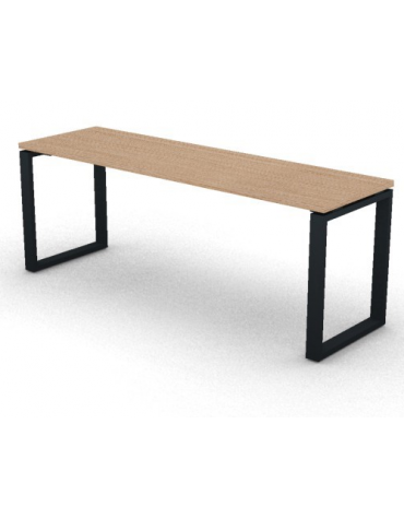 Scrivania operativa piano melaminico spessore mm 30 e gamba metallica ad anello chiuso  - Colori a scelta - cm 200x60x74,5h