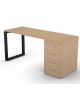 Scrivania operativa piano melaminico spessore mm 18, struttura metallica e cassettiera portante Dx/Sx - cm 160x60x73,5h