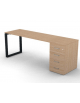 Scrivania operativa piano melaminico spessore mm 18, struttura metallica e cassettiera portante Dx/Sx - cm 200x60x73,5h