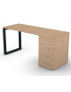 Scrivania operativa piano melaminico spessore mm 25, struttura metallica e cassettiera portante Dx/Sx - cm 160x60x74h
