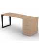 Scrivania operativa piano melaminico spessore mm 25, struttura metallica e cassettiera portante Dx/Sx - cm 180x60x74h