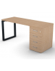 Scrivania operativa piano melaminico spessore mm 30, struttura metallica e cassettiera portante Dx/Sx - cm 160x60x74,5h