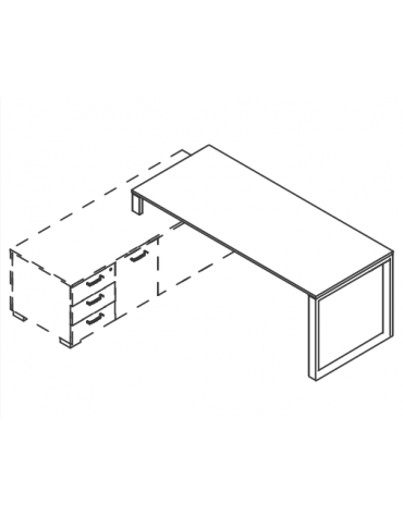Scrivania operativa per servente, piano melaminico spessore mm 18 e gamba metallica ad anello chiuso - cm 160x60x73,5h