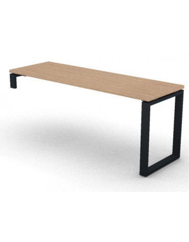 Scrivania operativa per servente, piano melaminico spessore mm 30 e gamba metallica ad anello chiuso - cm 180x60x74,5h