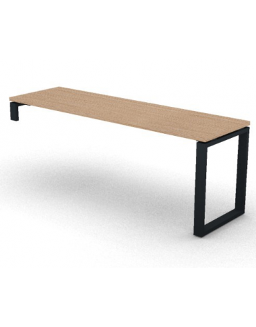 Scrivania operativa per servente, piano melaminico spessore mm 30 e gamba metallica ad anello chiuso - cm 200x60x74,5h