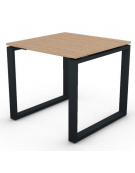 Scrivania operativa piano melaminico spessore mm 18 e gamba metallica ad anello chiuso - Colori a scelta - cm 80x80x73,5h