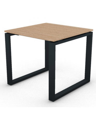 Scrivania operativa piano melaminico spessore mm 18 e gamba metallica ad anello chiuso  - Colori a scelta - cm 80x80x73,5h