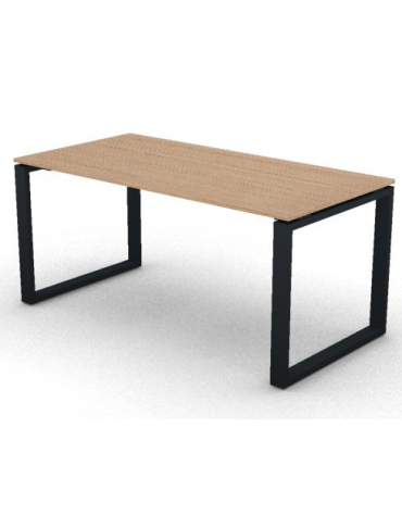 Scrivania operativa piano melaminico spessore mm 18 e gamba metallica ad anello chiuso  - Colori a scelta - cm 160x80x73,5h