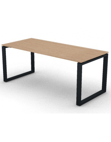 Scrivania operativa piano melaminico spessore mm 18 e gamba metallica ad anello chiuso  - Colori a scelta - cm 180x80x73,5h