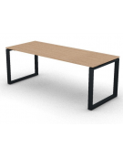 Scrivania operativa piano melaminico spessore mm 18 e gamba metallica ad anello chiuso  - Colori a scelta - cm 200x80x73,5h