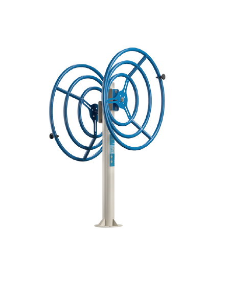 Ruota fitness per spalle realizzata con tubi di metallo curvati - Dimensioni cm 85x68x150h