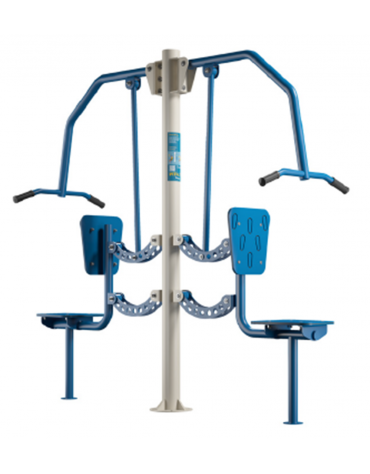 Chest Press fitness doppia per potenziamento muscolare - Dimensioni cm 213x72x201h