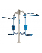 Lat Machine doppia fitness da esterno per potenziamento muscolare - Dimensioni cm 261x94x221h