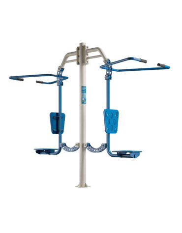 Lat Machine doppia fitness da esterno per potenziamento muscolare - Dimensioni cm 261x94x221h