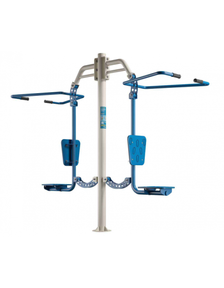 Lat Machine doppia fitness da esterno per potenziamento muscolare - Dimensioni cm 261x94x221h