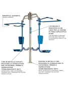 Lat Machine doppia fitness da esterno per potenziamento muscolare - Dimensioni cm 261x94x221h