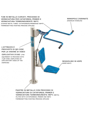Shoulder Press fitness da esterno per potenziamento muscolare - Dimensioni cm 102x102x161h