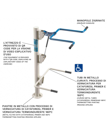 Shoulder Press inclusiva fitness da esterno per potenziamento muscolare - Dimensioni cm 102x102x161h