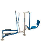 Stazione fitness con ellittica e leg press da esterno - per potenziamento muscoli delle gambe - cm 270x62x172h