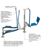 Stazione fitness con ellittica e leg press da esterno - per potenziamento muscoli delle gambe - cm 270x62x172h