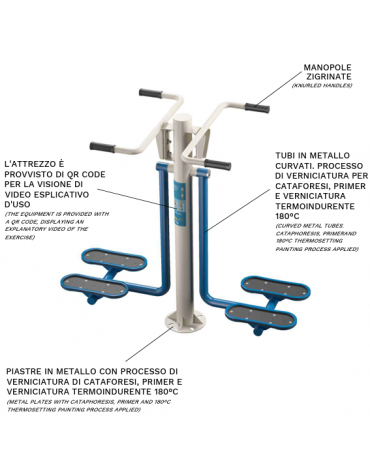 Stazione surf fitness da esterno per allenamento equilibrio e coordinazione - cm 140x76x131h