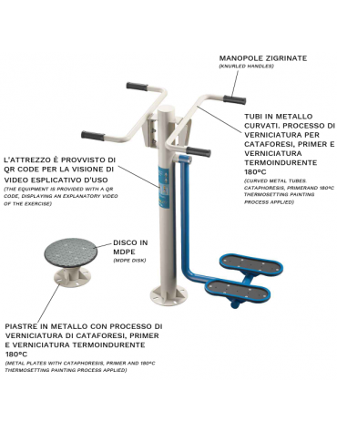 Stazione Twist e Surf fitness da Esterno per allenamento equilibrio e coordinazione - cm 152x74x131h