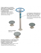 Stazione Twister da esterno con 3 postazioni - mobilizzazione del bacino e del tronco - cm 148x133x120h