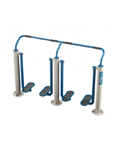 Air Walker doppio fitness da esterno con 2 postazioni - con tubi in metallo curvati - Dimensioni cm 200x46x126h